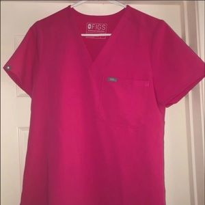 Figs Catarina hot pink top